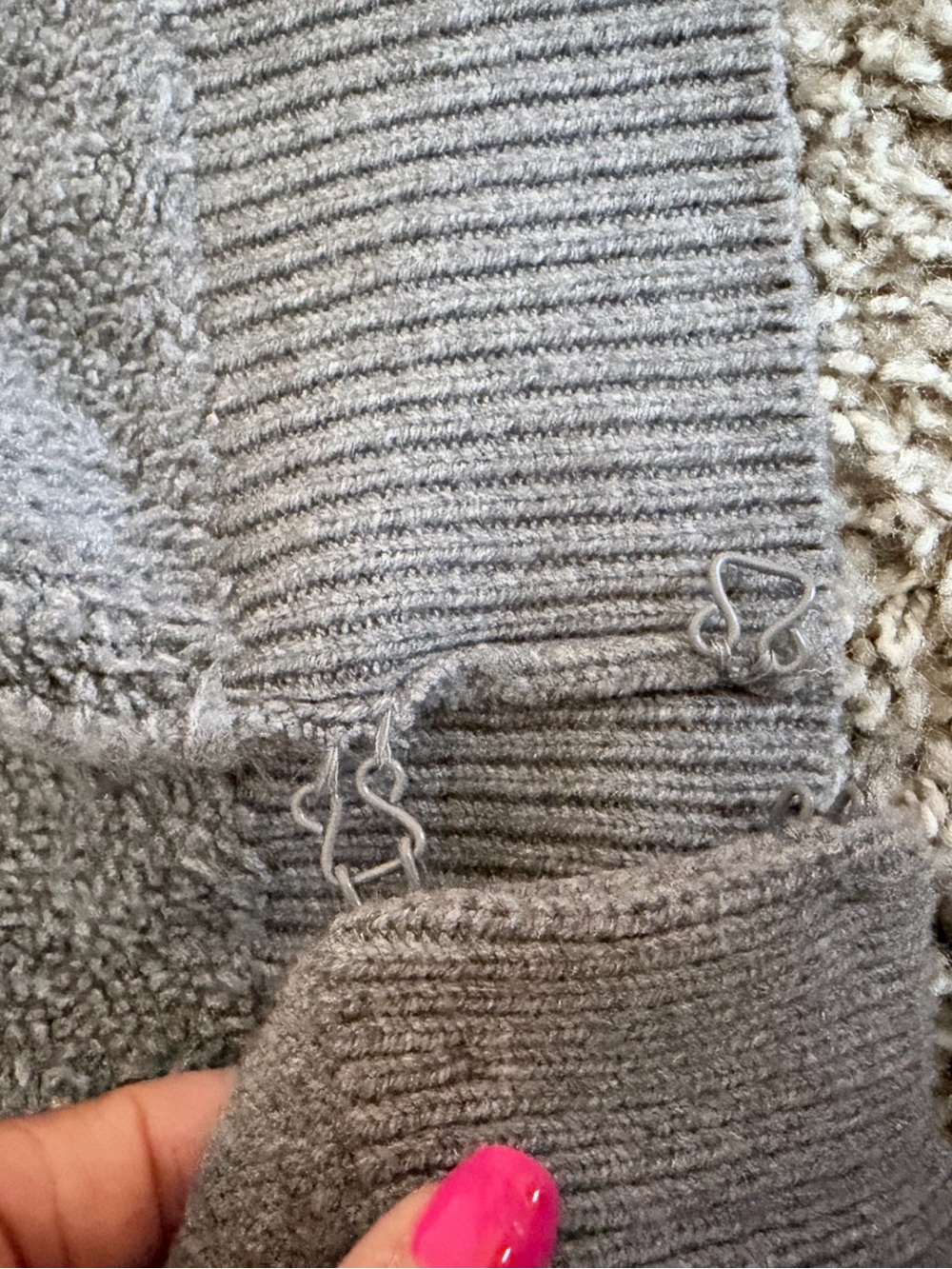 Skims Textured Knit Wrap crop cardigan Dark Heather Gray woman's size l/xl NWT - Picture 10 of 13